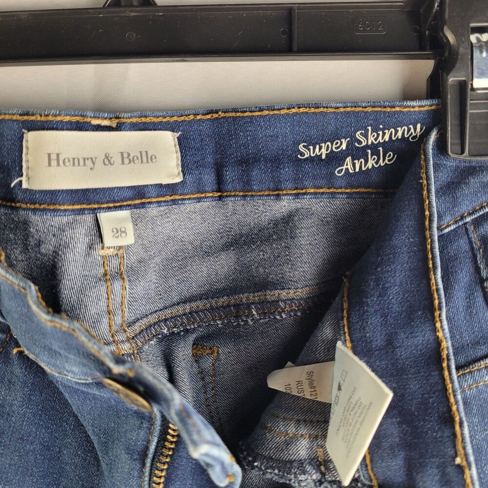 Henry & Belle Super Skinny Ankle Jeans Denim Women Size 28 Stretch US Made - Picture 5 of 5